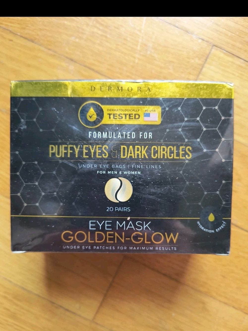 DERMORA 20 Pairs-Gold Eye Mask, Puffy Eyes Dark Circle Under Eye Patches